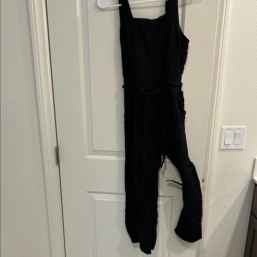 4/$20 Monteau Black Linen Romper